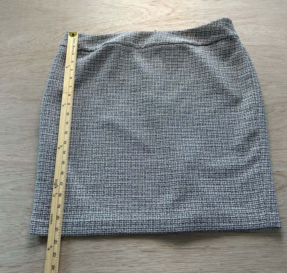 Le Suit Petite Navy White Tweed Business Pencil Skirt Size 16P